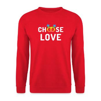 Pride Month LGBT - Liebe - Unisex Pullover - Rot - Vorne - Alina (178cm) & Michal (187cm)