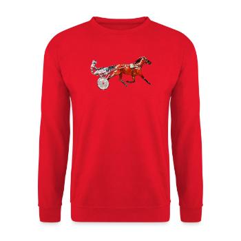 Trotter Trotting Race Design - Sweat-shirt Unisexe - rouge - Devant - Alina (178cm) & Michal (187cm)