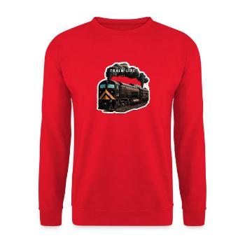 Train Life : Le train de l'aventure - Sweat-shirt Unisexe - rouge - Devant - Alina (178cm) & Michal (187cm)