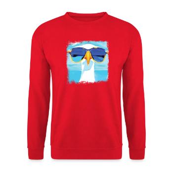 Möwe - blue white Möwen Collection - Unisex Pullover - Rot - Vorne - Alina (178cm) & Michal (187cm)
