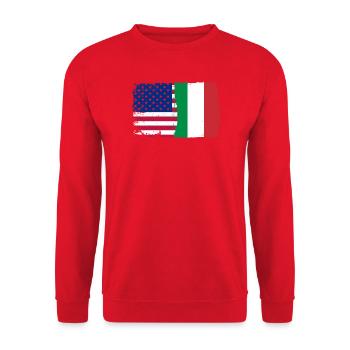 US Italy Flag Fusion - Unisex Sweatshirt - red - Front - Alina (178cm) & Michal (187cm)