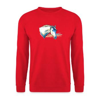 Horse Portrait - Unisex Sweatshirt - red - Front - Alina (178cm) & Michal (187cm)