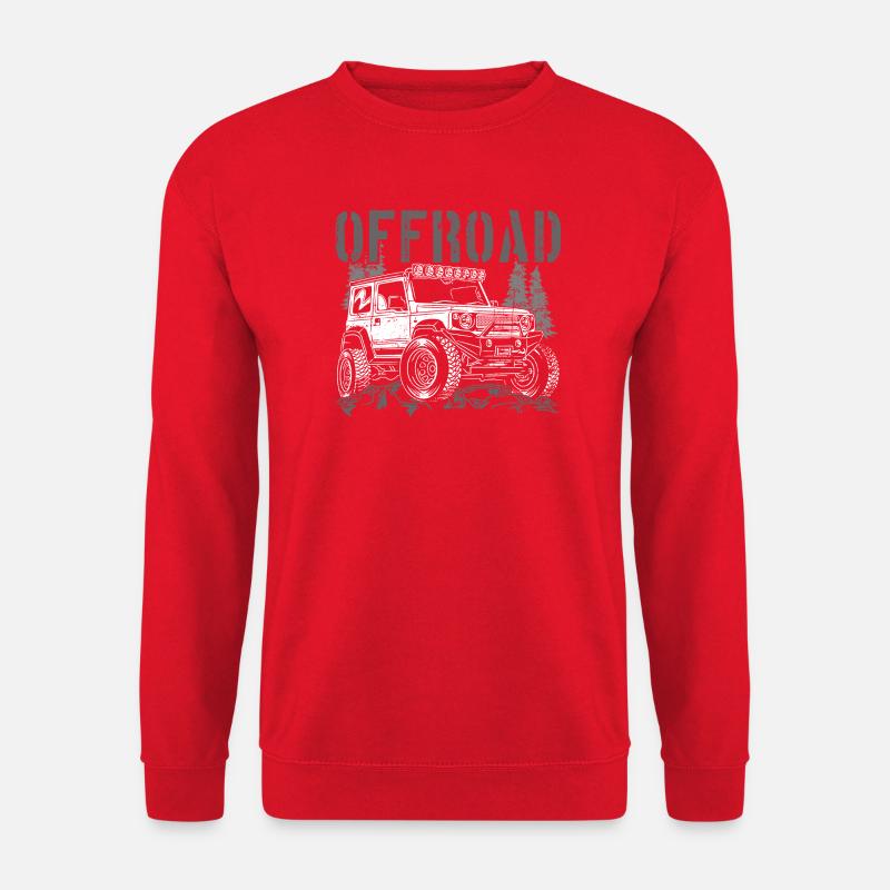 Offroad Jeep Silhouette Abenteuer - Unisex Pullover - Rot