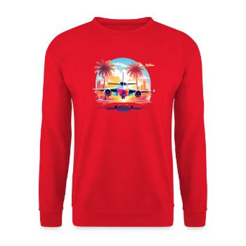 Miami Vacations - Unisex Sweatshirt - red - Front - Alina (178cm) & Michal (187cm)