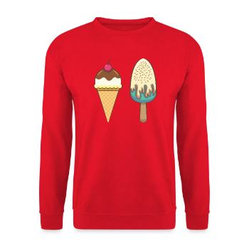 Eis - Unisex Pullover - Rot - Vorne - Alina (178cm) & Michal (187cm)