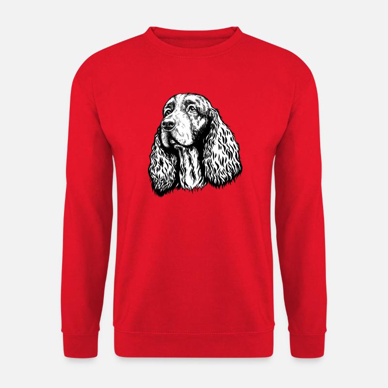 Spaniel Portrait - Unisex Pullover - Rot