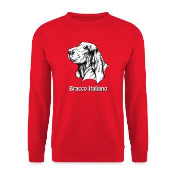 Bracco Italiano Portrait with text - Unisex Sweatshirt - red - Front - Alina (178cm) & Michal (187cm)