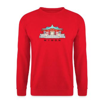 Japan, Shinto Shrine Koshikiiwa, Kansai Region - Unisex Sweatshirt - red - Front - Alina (178cm) & Michal (187cm)