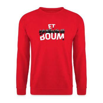 ET BOUM MOTO - Sweat-shirt Unisexe - rouge - Devant - Alina (178cm) & Michal (187cm)