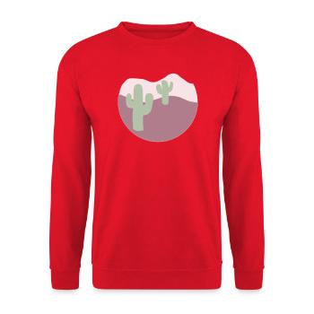 Desert with cacti - Unisex Sweatshirt - red - Front - Alina (178cm) & Michal (187cm)