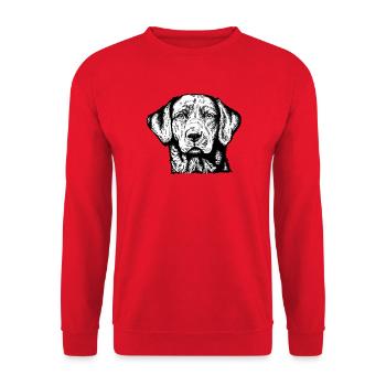 Labrador Retriever Portrait sw - Unisex Sweatshirt - red - Front - Alina (178cm) & Michal (187cm)