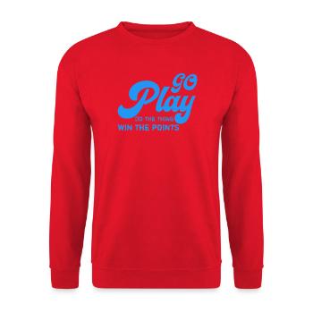 Spiel: Mach es, erhalte die Punkte - Unisex Pullover - Rot - Vorne - Alina (178cm) & Michal (187cm)