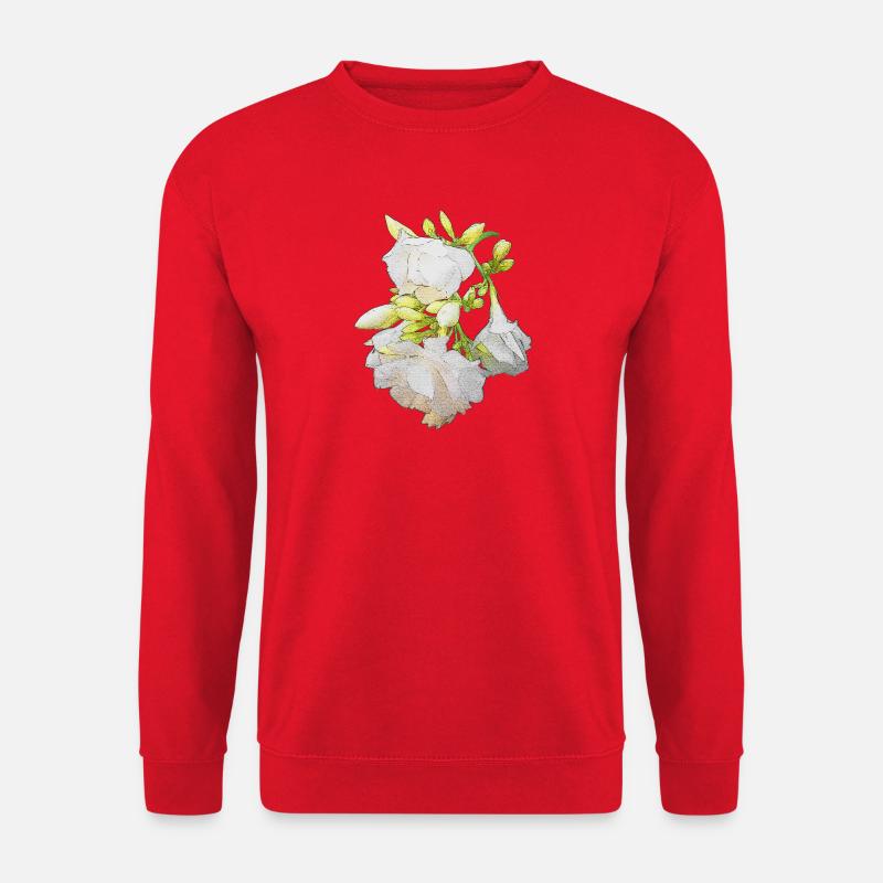 olianderblüten Zweig seitlich, blühen - Unisex Pullover - Rot
