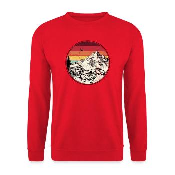 Rainbow Sunset Mountain Offroad Jeep - Unisex Sweatshirt - red - Front - Alina (178cm) & Michal (187cm)