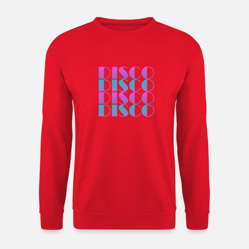 Vibrant Disco Text Pattern Design - Unisex Sweatshirt - red