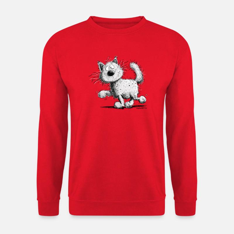 Drollige Katze I Maine Coon - Unisex Pullover - Rot
