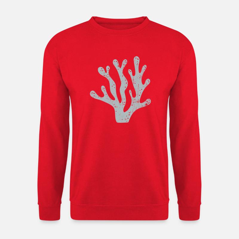 Azurblaue Korallen-Silhouette - Unisex Pullover - Rot