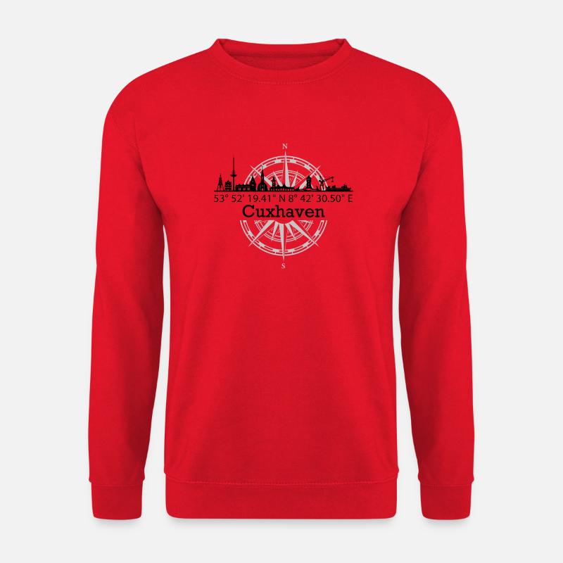 Koordinaten Cuxhaven - Unisex Pullover - Rot