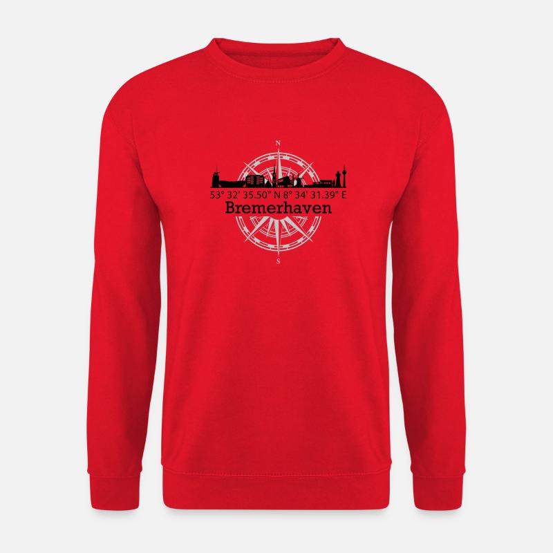 Koordinaten Bremerhaven - Unisex Pullover - Rot