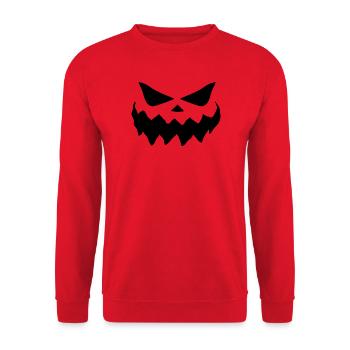 Halloween Kostüm Halloween Gesicht T-shirt - Unisex Pullover - Rot - Vorne - Alina (178cm) & Michal (187cm)