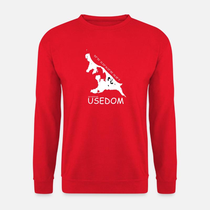 Usedom Koordinaten - Unisex Pullover - Rot