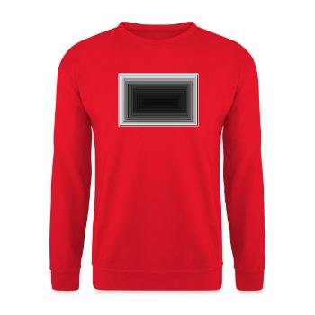 Schwarzer Grauton Tunnel Muster - Unisex Pullover - Rot - Vorne - Alina (178cm) & Michal (187cm)