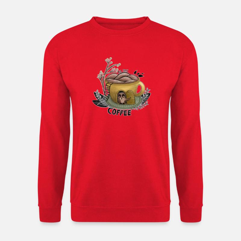 But First Coffee Owl - Unisex Sweatshirt - red