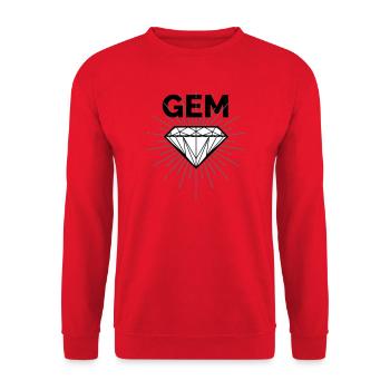 Geometrische Diamantstrahlung - Unisex Pullover - Rot - Vorne - Alina (178cm) & Michal (187cm)