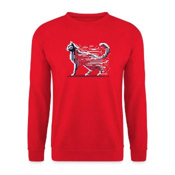 Pixel Cat - Unisex Sweatshirt - red - Front - Alina (178cm) & Michal (187cm)