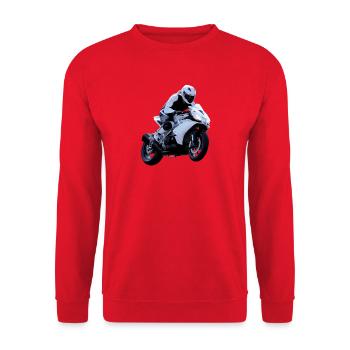 Motorcycle - Unisex Sweatshirt - red - Front - Alina (178cm) & Michal (187cm)
