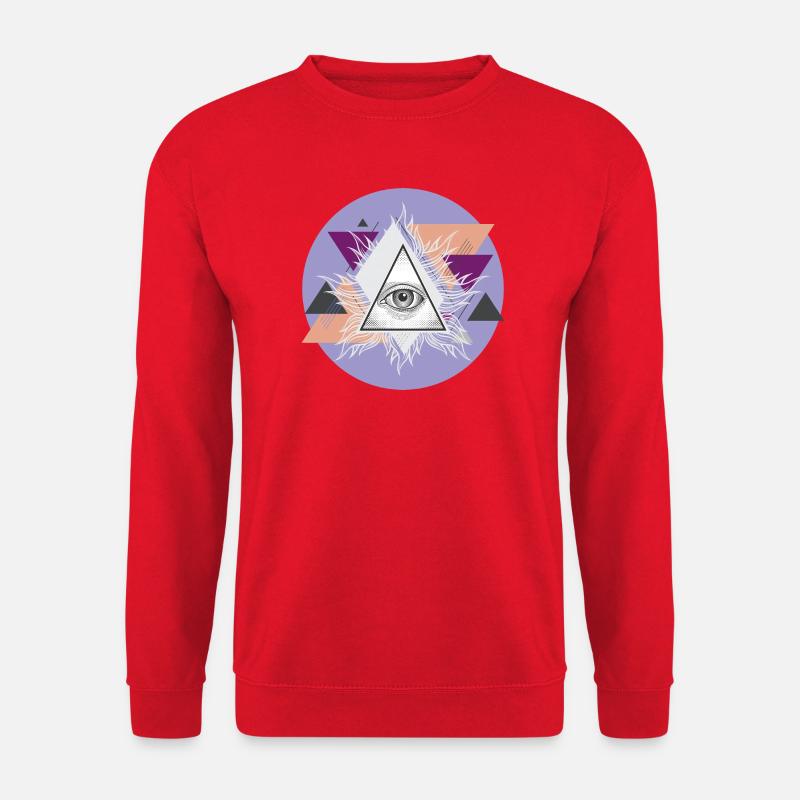 Geometric Triangular Eye with Auras - Unisex Sweatshirt - red