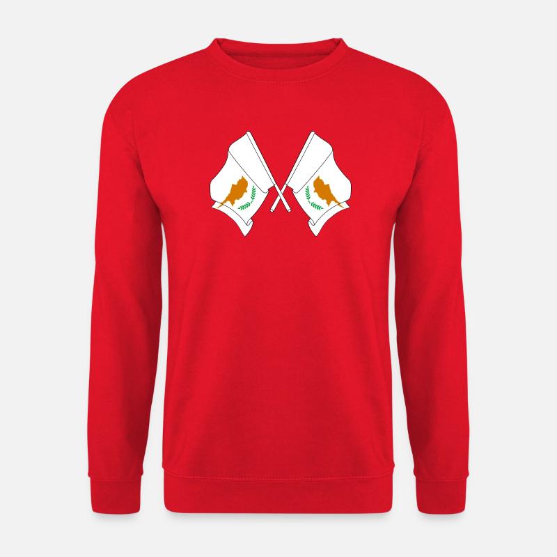 Deux drapeaux Chypre - Sweat-shirt Unisexe - rouge