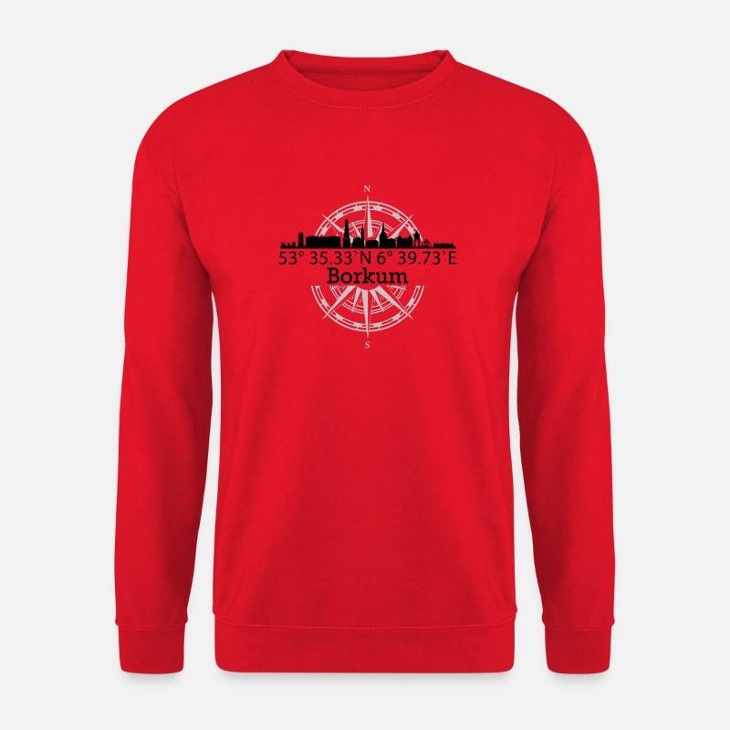 Skyline Borkum - Unisex Pullover - Rot