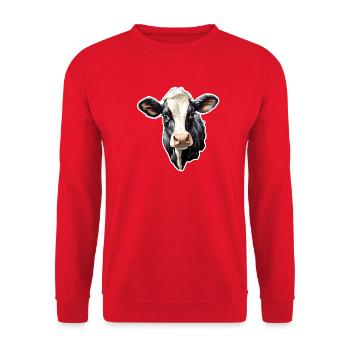 Fermier de cadeaux de la ferme noire et blanche Holst - Sweat-shirt Unisexe - rouge - Devant - Alina (178cm) & Michal (187cm)