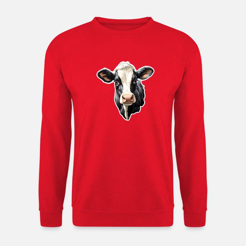 Schwarzbunte Kuh Bauernhof Geschenk Landwirt Holst - Unisex Pullover - Rot
