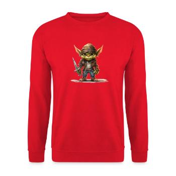 Goblin Bandit Fantasy RPG Shirt - Unisex Pullover - Rot - Vorne - Alina (178cm) & Michal (187cm)