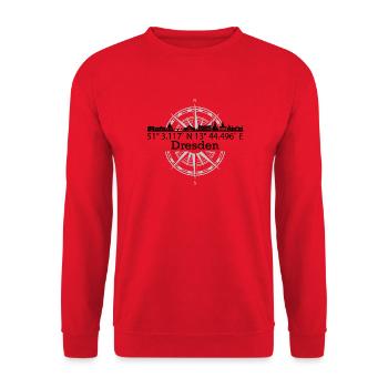 Skyline Dresden - Unisex Pullover - Rot - Vorne - Alina (178cm) & Michal (187cm)