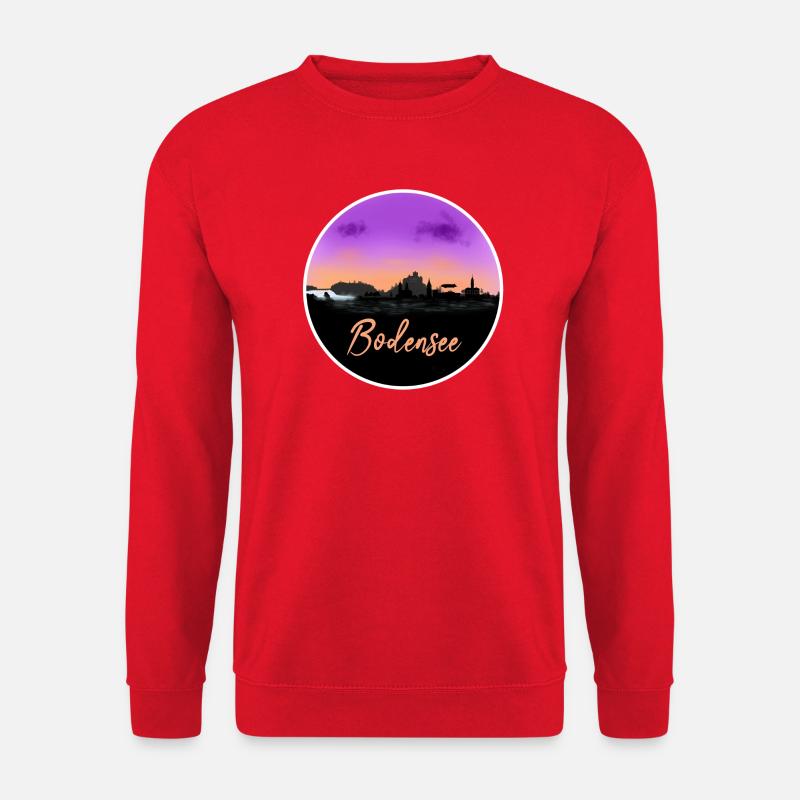 Lake Constance Fineline Skyline - Unisex Sweatshirt - red