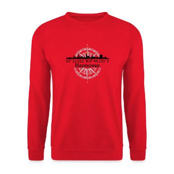 Skyline Hannover - Unisex Pullover - Rot - Vorne - Alina (178cm) & Michal (187cm)