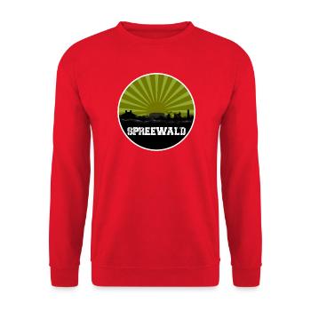 Spreewald Retro Skyline - Unisex Pullover - Rot - Vorne - Alina (178cm) & Michal (187cm)