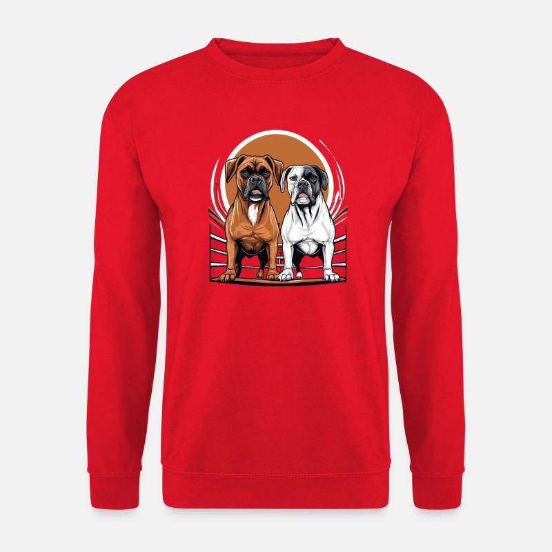 Boxer Hunde - Unisex Pullover - Rot