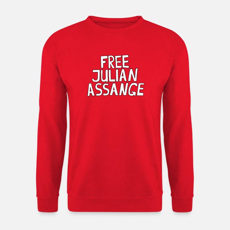 FREE JULIAN ASSANGE - Unisex Pullover - Rot