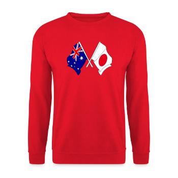 Flag of Australia and flag Japan - Unisex Sweatshirt - red - Front - Alina (178cm) & Michal (187cm)