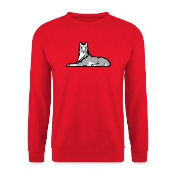 Chechen Lone Wolf - Unisex Sweatshirt - red - Front - Alina (178cm) & Michal (187cm)