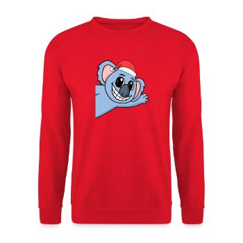 Koala Weihnachten - Unisex Pullover - Rot - Vorne - Alina (178cm) & Michal (187cm)