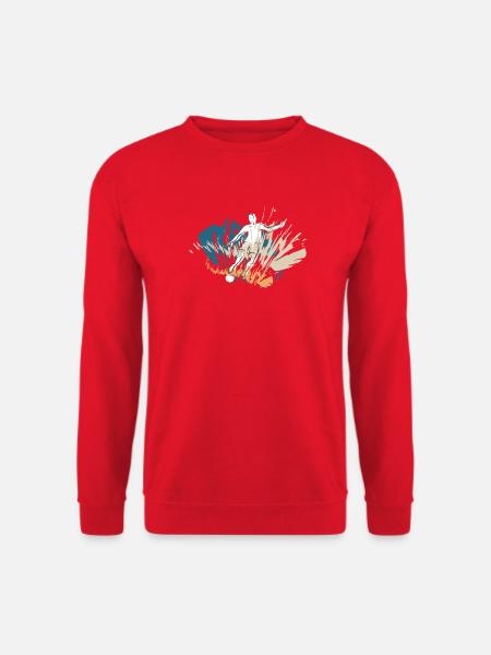 Fußballspieler mit dem Fussball - Unisex Pullover - Rot