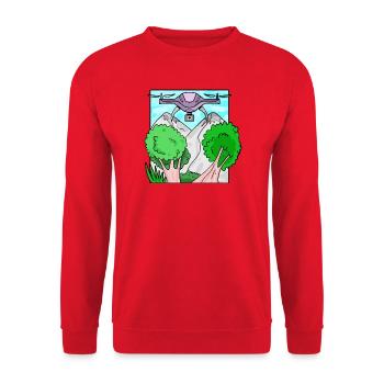 Drone Drone Drones - Unisex Sweatshirt - red - Front - Alina (178cm) & Michal (187cm)