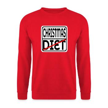 WEIHNACHTSSCHILD - LUSTIGE DIÄTZEICHEN - Unisex Pullover - Rot - Vorne - Alina (178cm) & Michal (187cm)