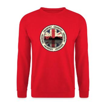 Coventry Union Skyline-Abzeichen - Unisex Pullover - Rot - Vorne - Alina (178cm) & Michal (187cm)