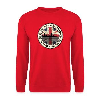 Southampton Skyline Union Jack Seal - Unisex Sweatshirt - red - Front - Alina (178cm) & Michal (187cm)